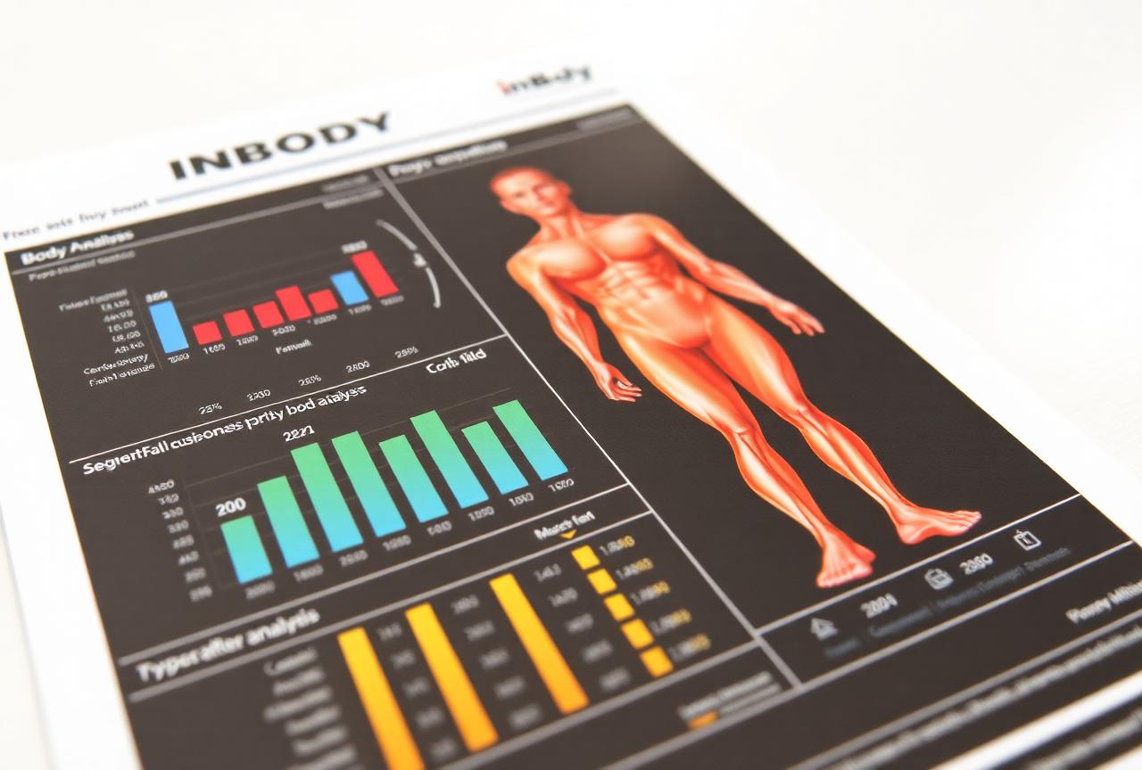 InBody detailed body composition result sheet showing muscle, fat and water analysis